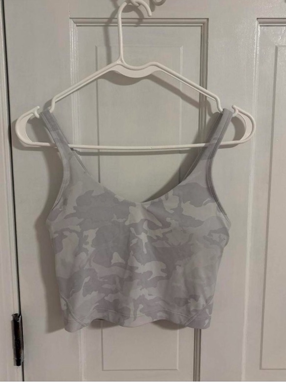 lululemon athletica Light Gray Camo Cropped Tank